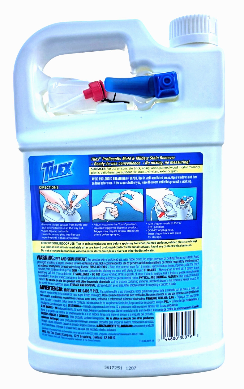 Tilex Pro Results Mold & Mildew Stain Remover Indoor Outdoor 1 Gallon Foam Actio