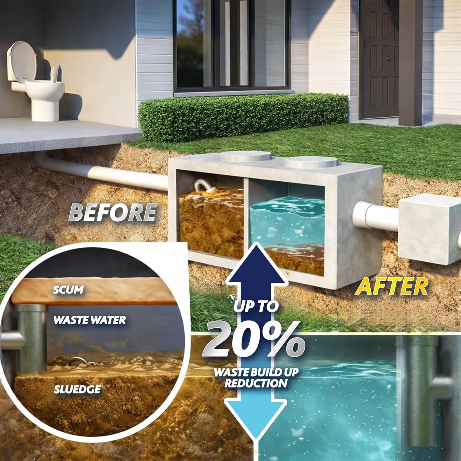 Trusted Septic Tank Treatment – 3- Dual-Action Supply for 1500 Gal Tanks