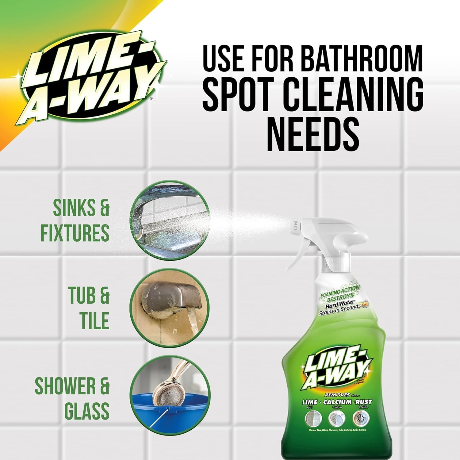 Natural Bathroom Cleaner 32 fl oz – Effortlessly Removes Lime, Calcium & Rust