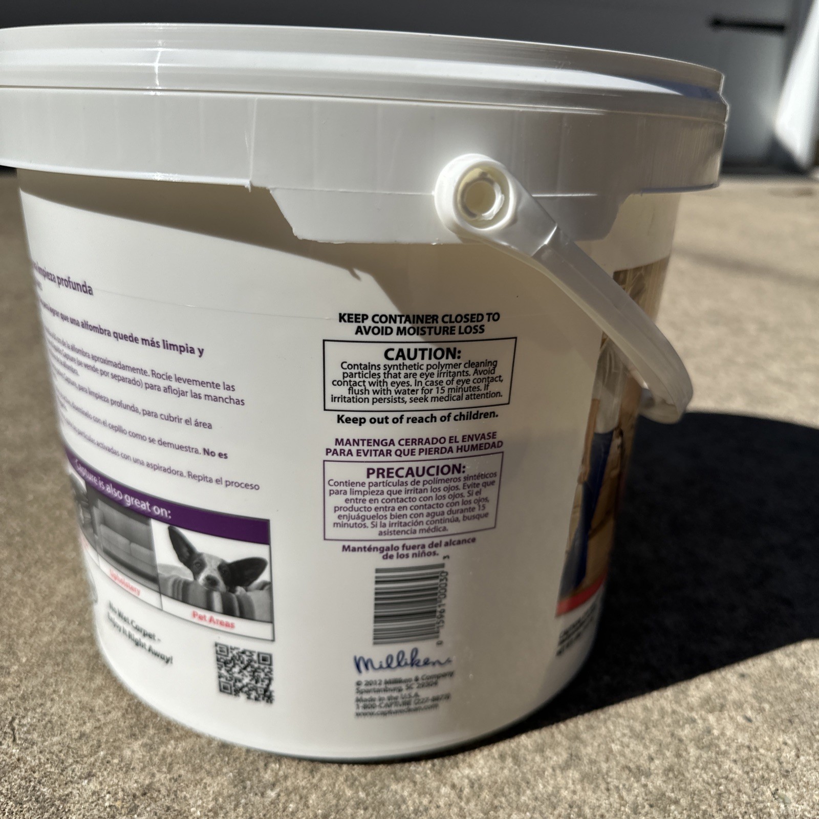 Capture Carpet & Rug Dry Cleaner Powder 8 LB Pail – Pet Safe, Car & Home No Wet