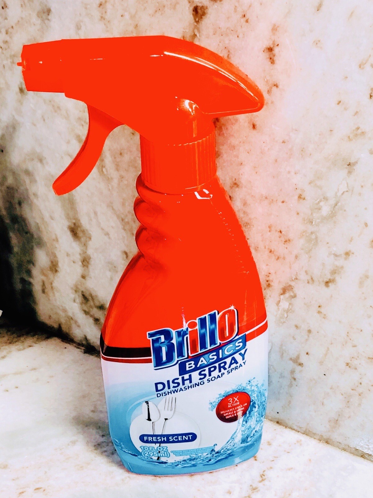 Brillo-Basics Fresh Scent 3x Action Dish/Diswashing Soap Spray. 10floz/295ml.
