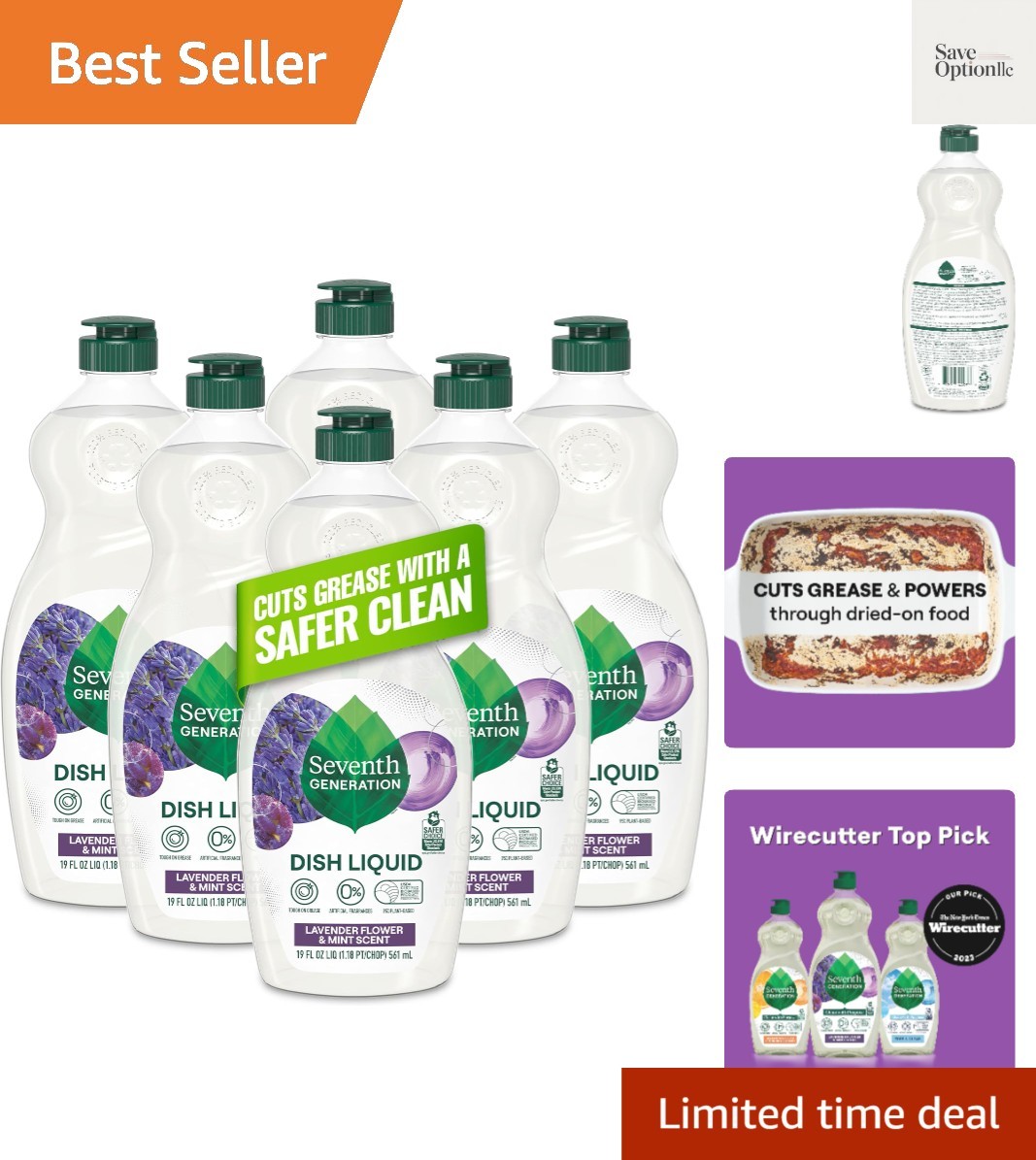 Seventh Generation Dish Soap Liquid Lavender Flower & Mint Scent Pack of 6 Di…