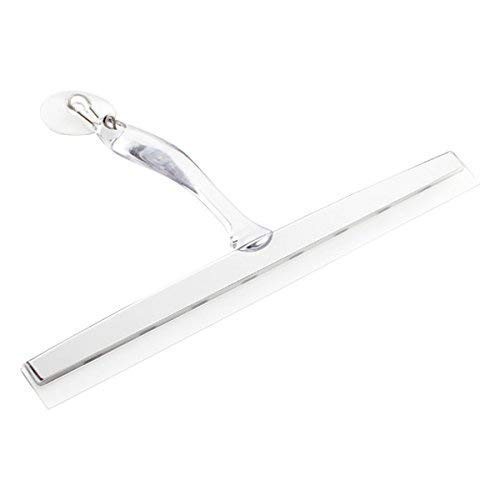 iDesign Zia Metal and Plastic Bathroom Squeegee for 12″ Inch, Clear/Stainless