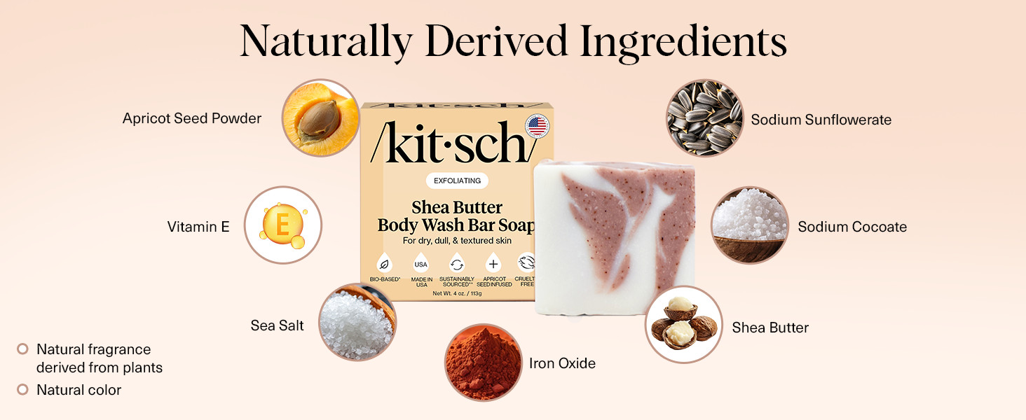 Shea Butter Exfoliating Body Wash Bar Soap – Super Hydrating with