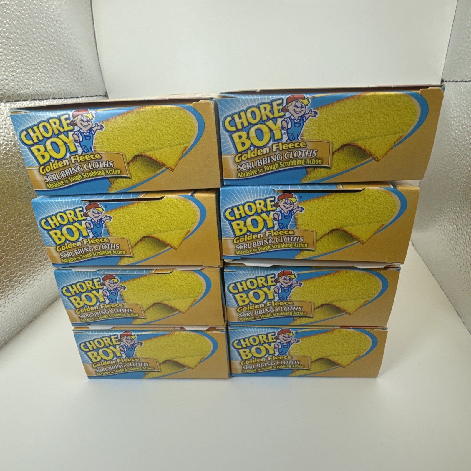 16 PCS / CHORE BOY Golden Fleece Scouring Cloths Pads Scrubbing, 8 Boxes Of 2