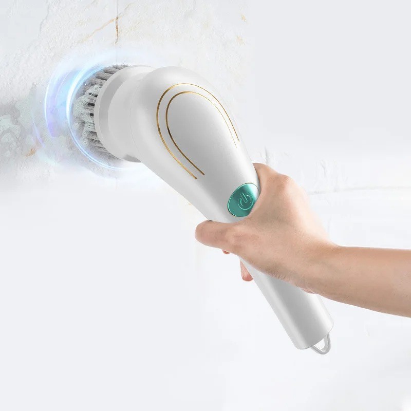 Electric Cleaning Brush Spin Scrubber Sponge Brush with Handle Multi Head