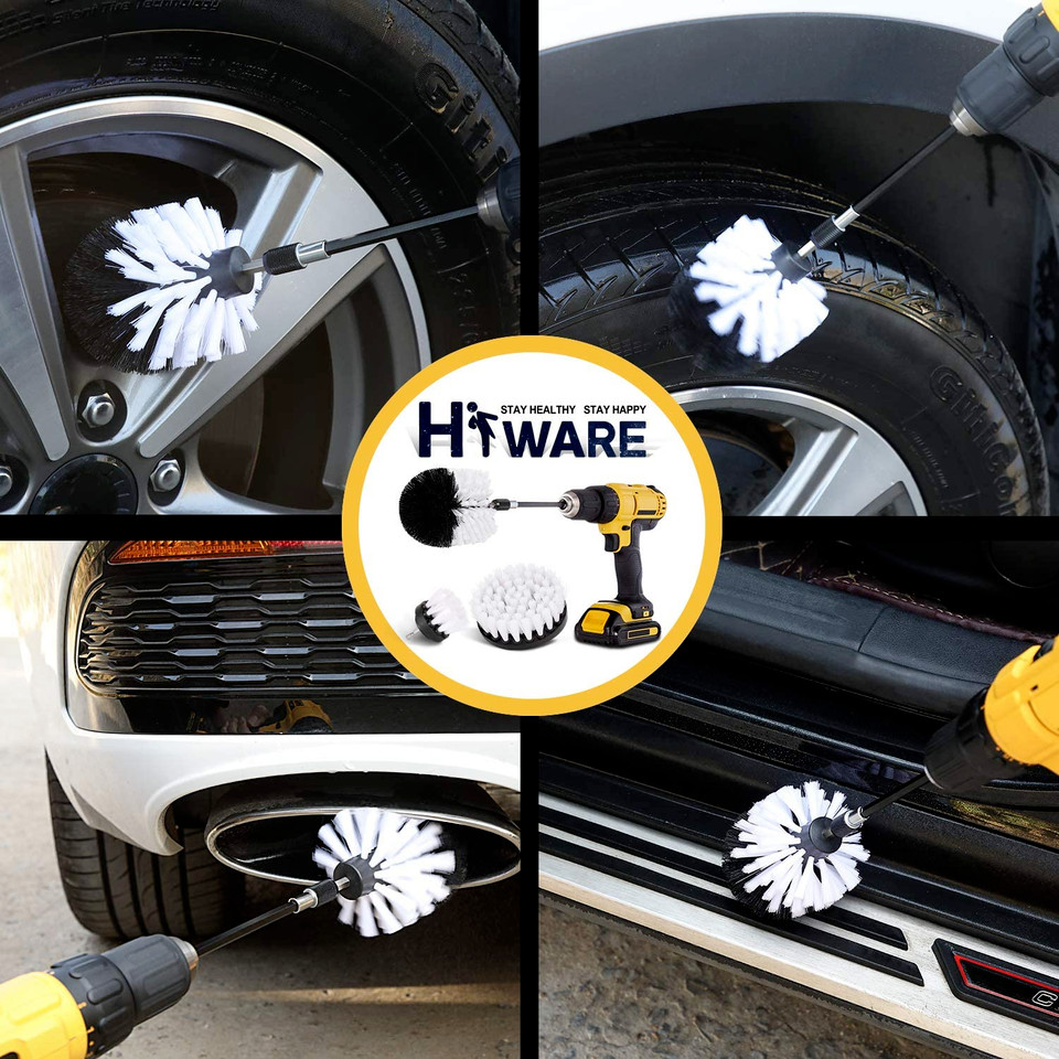 Drill Brush Car Detailing Set For Cleaning Boat Car Seat Carpet & Upholstery NEW
