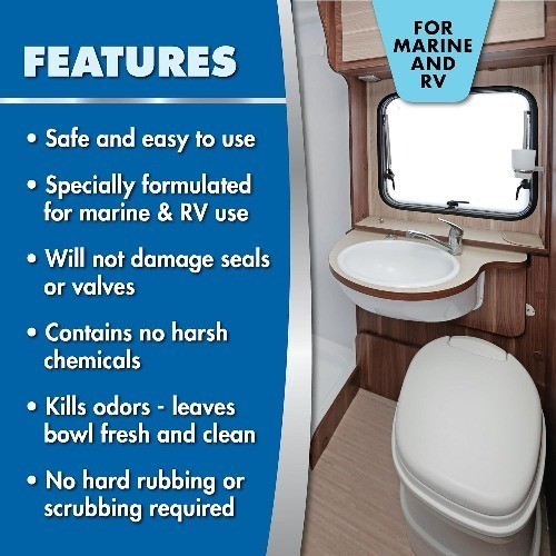 Toilet Bowl Cleaner – Formulated for Boat, RV & Portable Use – Removes Stains fr