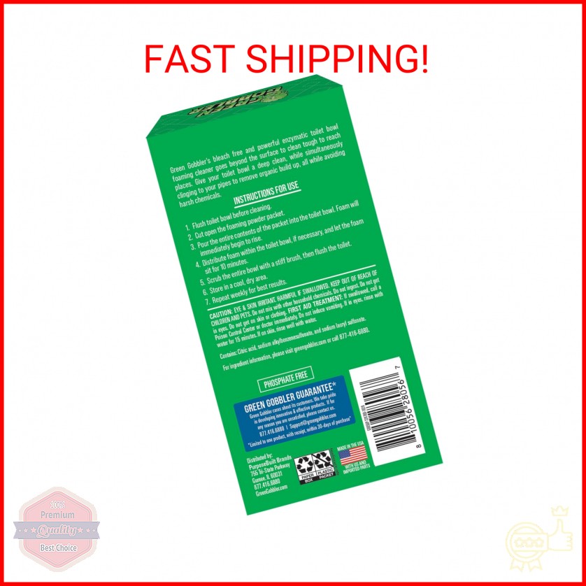 Green Gobbler 5-in-1 Foaming Toilet Bowl Cleaner + Pipe Build-up Remover, Enhanc