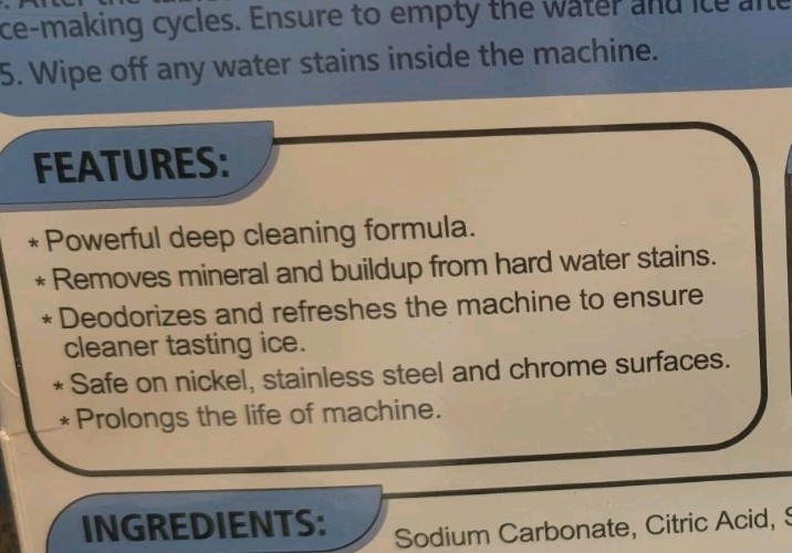 Ice Machine Cleaner Descaler Gentle Household Cleaning Descaling Sheet 72 Tablet