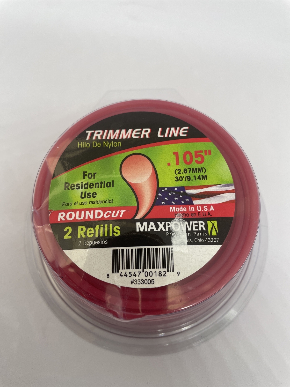 Max Power .105 Round Cut for Residential Use 2 Refills 333005 30 Feet Total