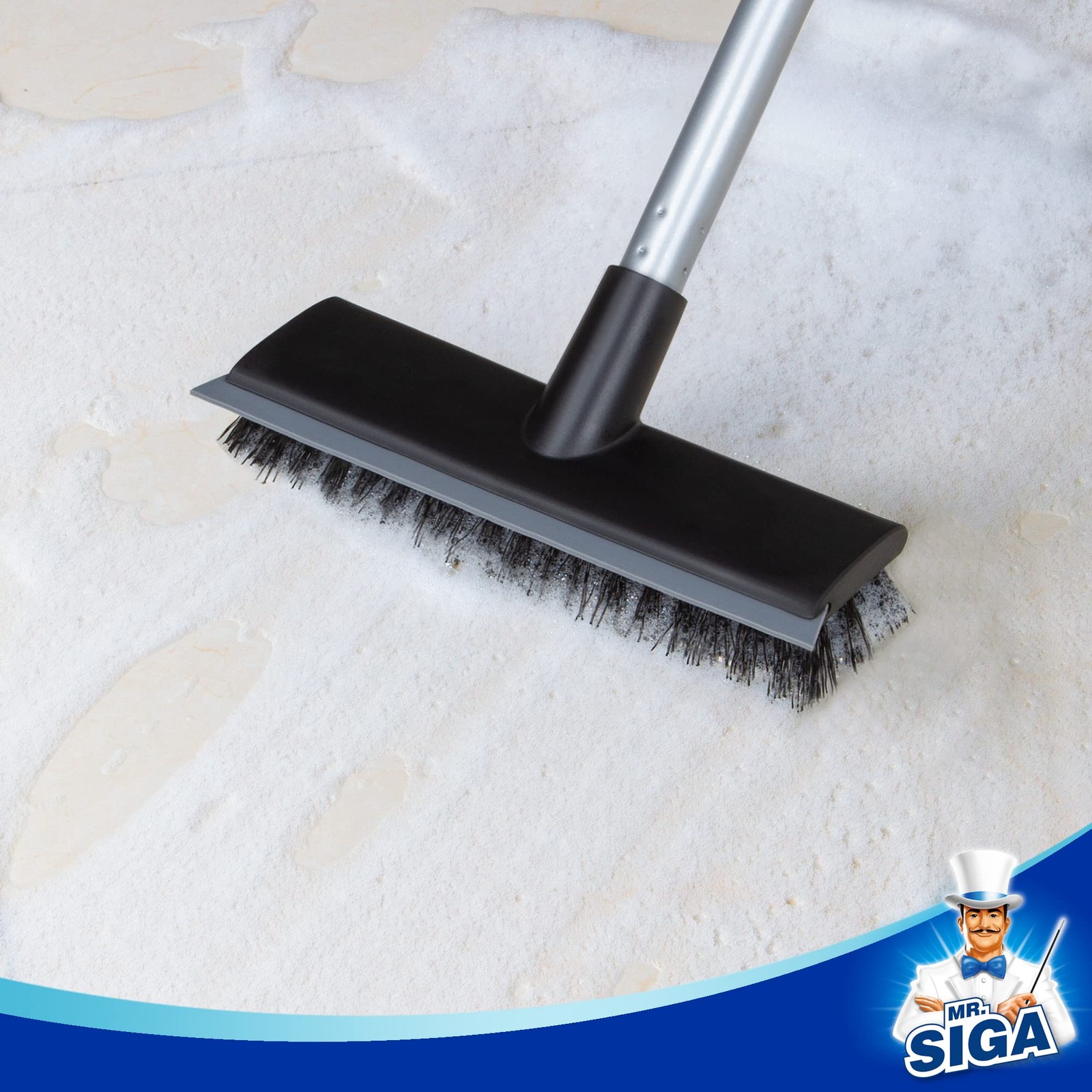 MR SIGA Floor Scrub Brush with Long Handle for Cleaning Cleaning Bathroom Shower