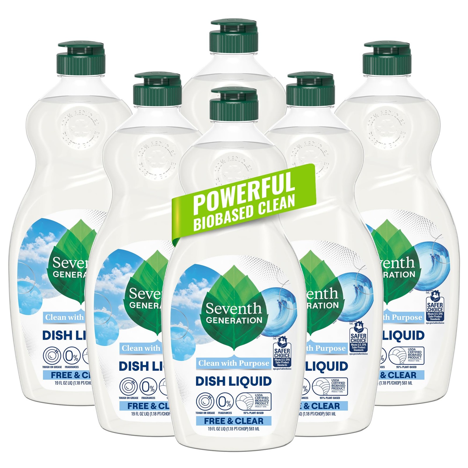 Seventh Generation Dish Liquid Soap Free and Clear liquid soap Pack of 6 Dish…