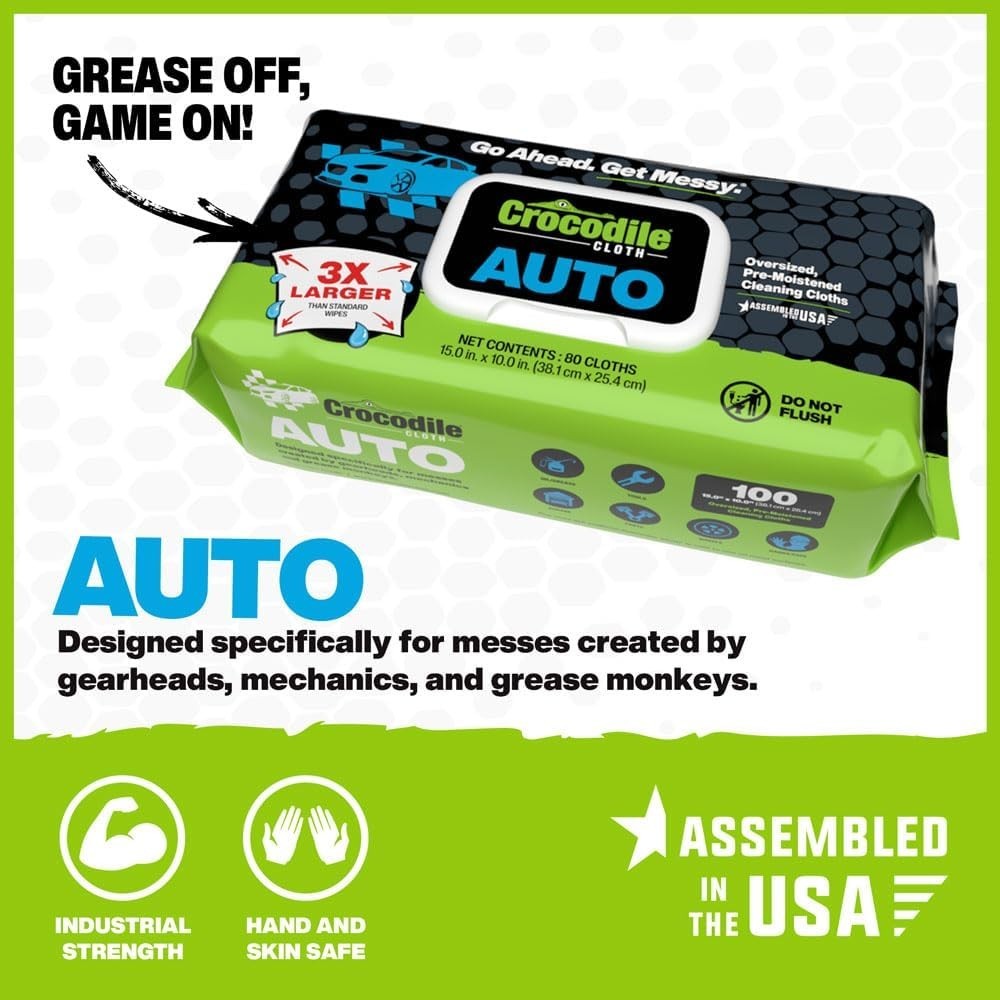 100 Industrial-Grade Auto Cleaning Wipes – 4X Stronger for Engine & Tire Care