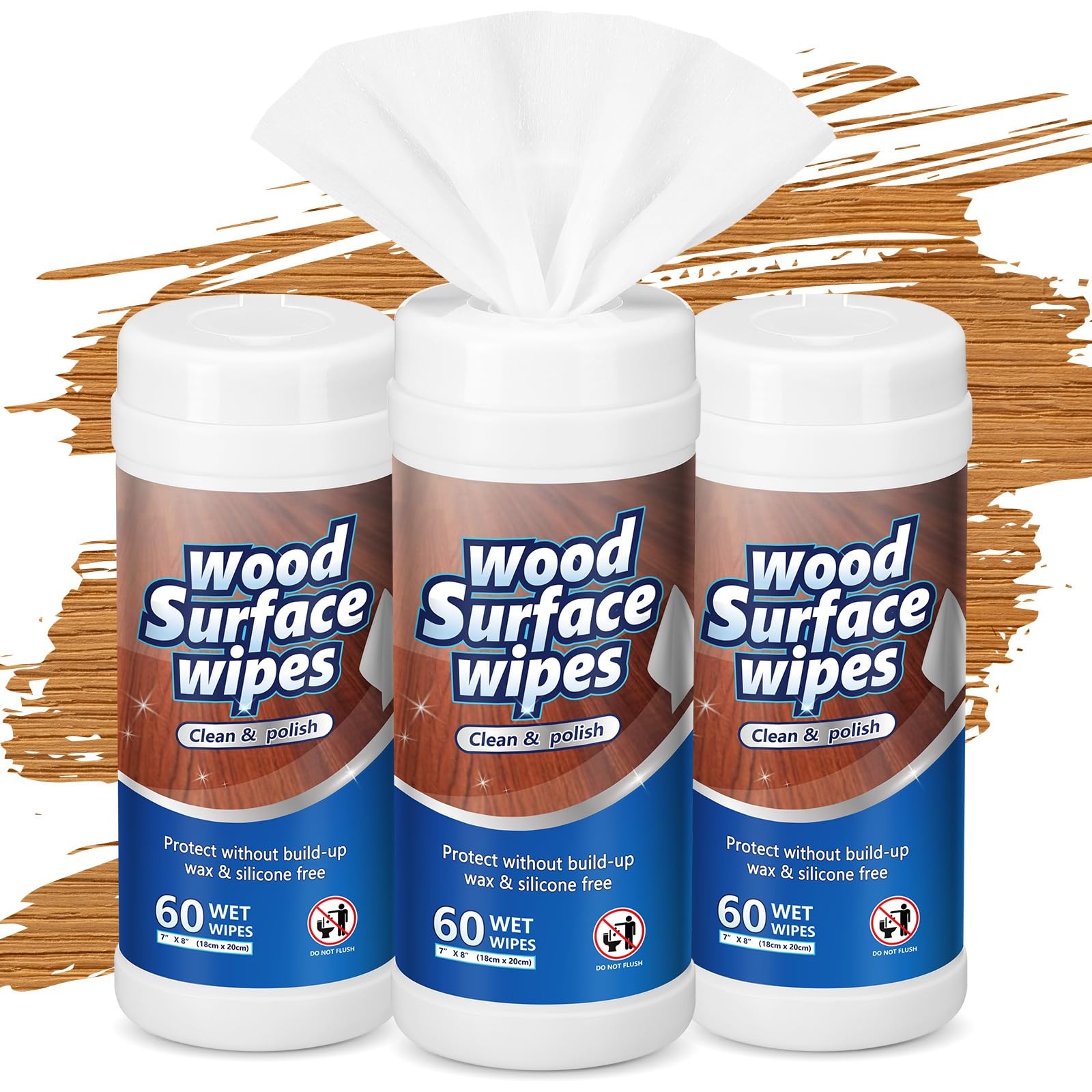 3 Pack 180 Count Wood Surfaces Wood Cleaner and Polish Furniture Floor Wet Ca…