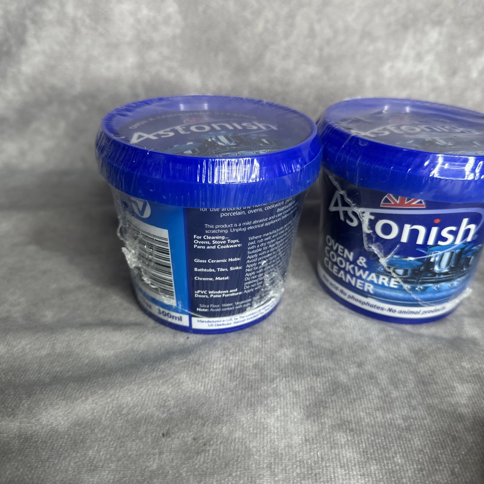 (2) NIP Astonish Oven & Cookware Cleaner Cleaning Paste 500g 17oz 300mL Sponges