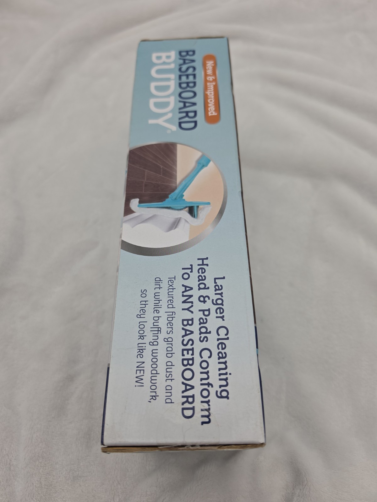 New BASEBOARD BUDDY Cleaning Tool 3 XL Reusable Pads 4 ft Handle Moldings Clean