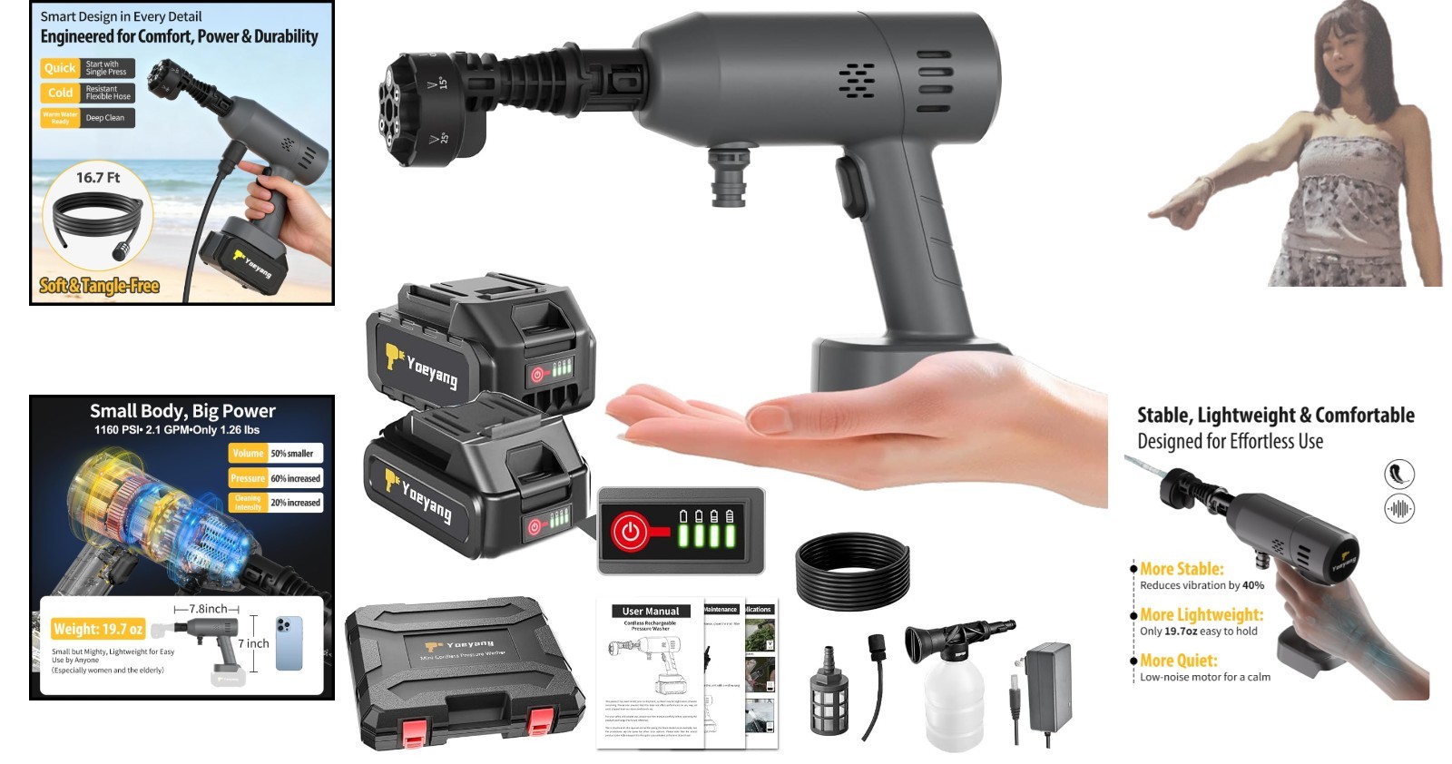 Effortless Handheld Spray Tool for Cars, Patios, and Outdoor Furniture Cleaning