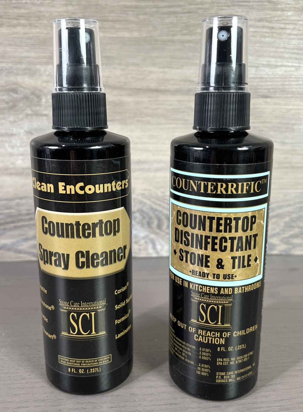 SCI Clean EnCounters Countertop Spray Cleaner Bottles New