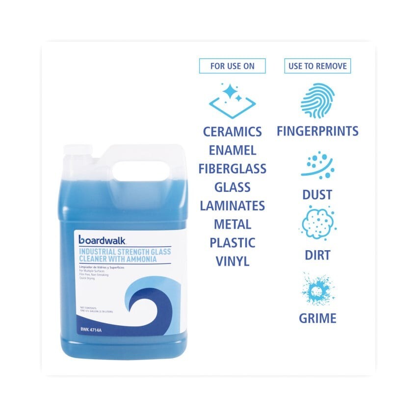 (4 Pack) 1 Gallon Glaas Window Cleaner with Ammonia & Spray Bottles Options