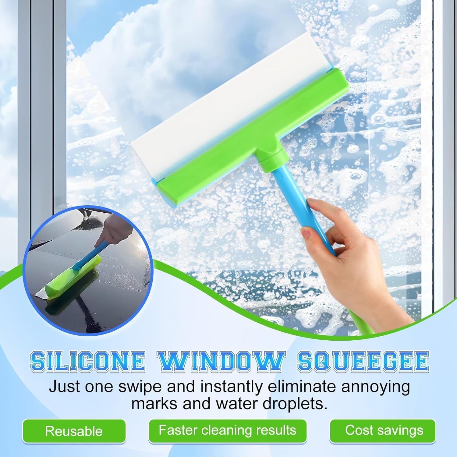 Aquablade Window Cleaning Kit, Squeegee, Recyclable Green