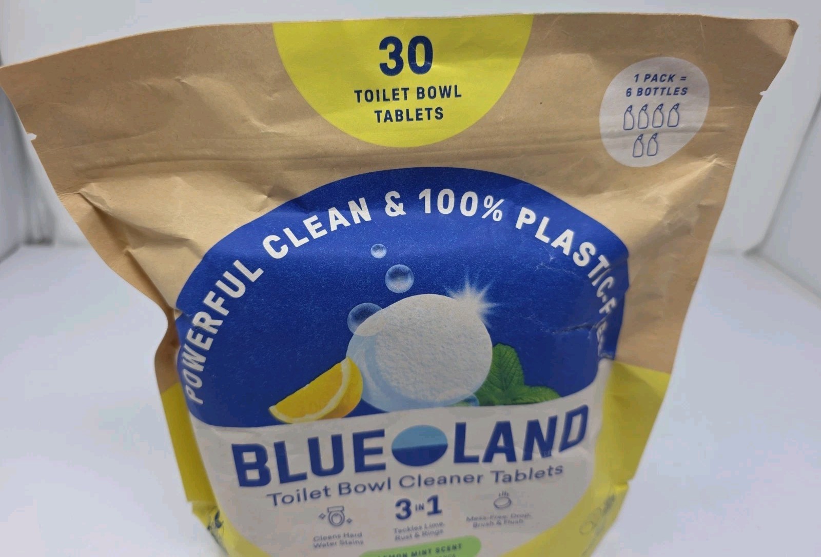 Blueland Toilet Bowl Cleaner Tablets, Lemon Mint, 30-count