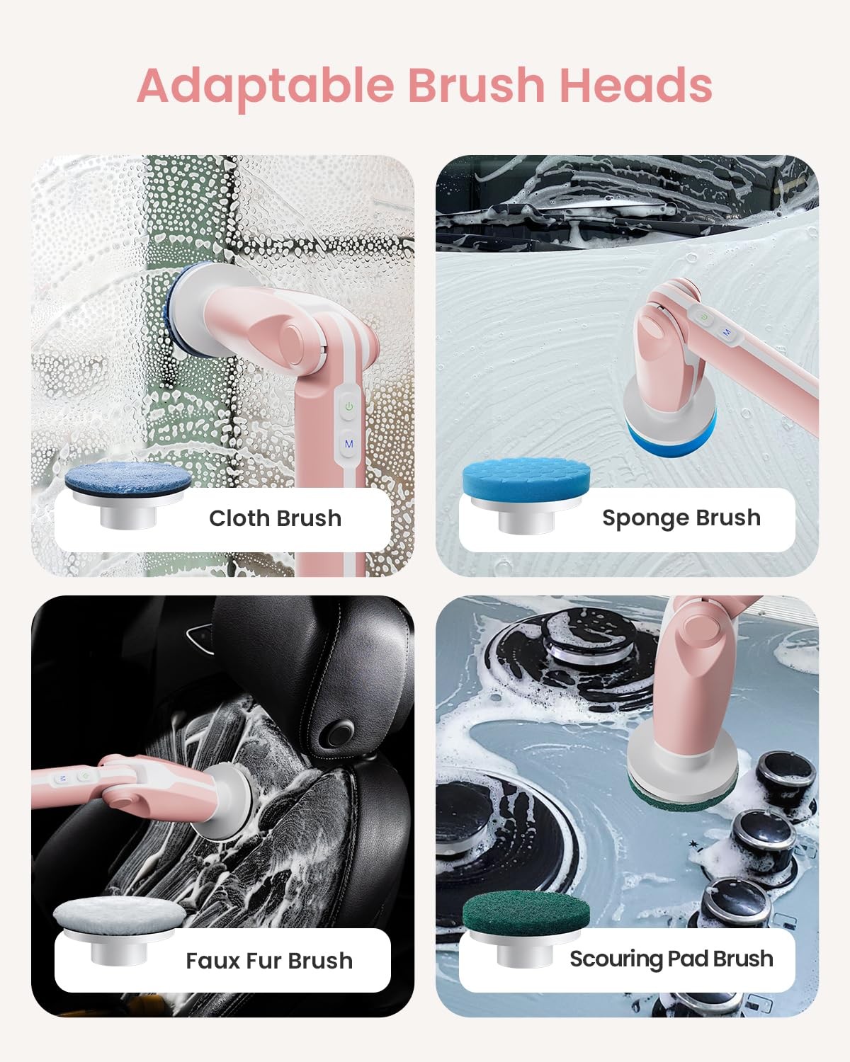 Leebein Electric Spin Scrubber, Shower Scrubber with 4 Adjustable Angles and …