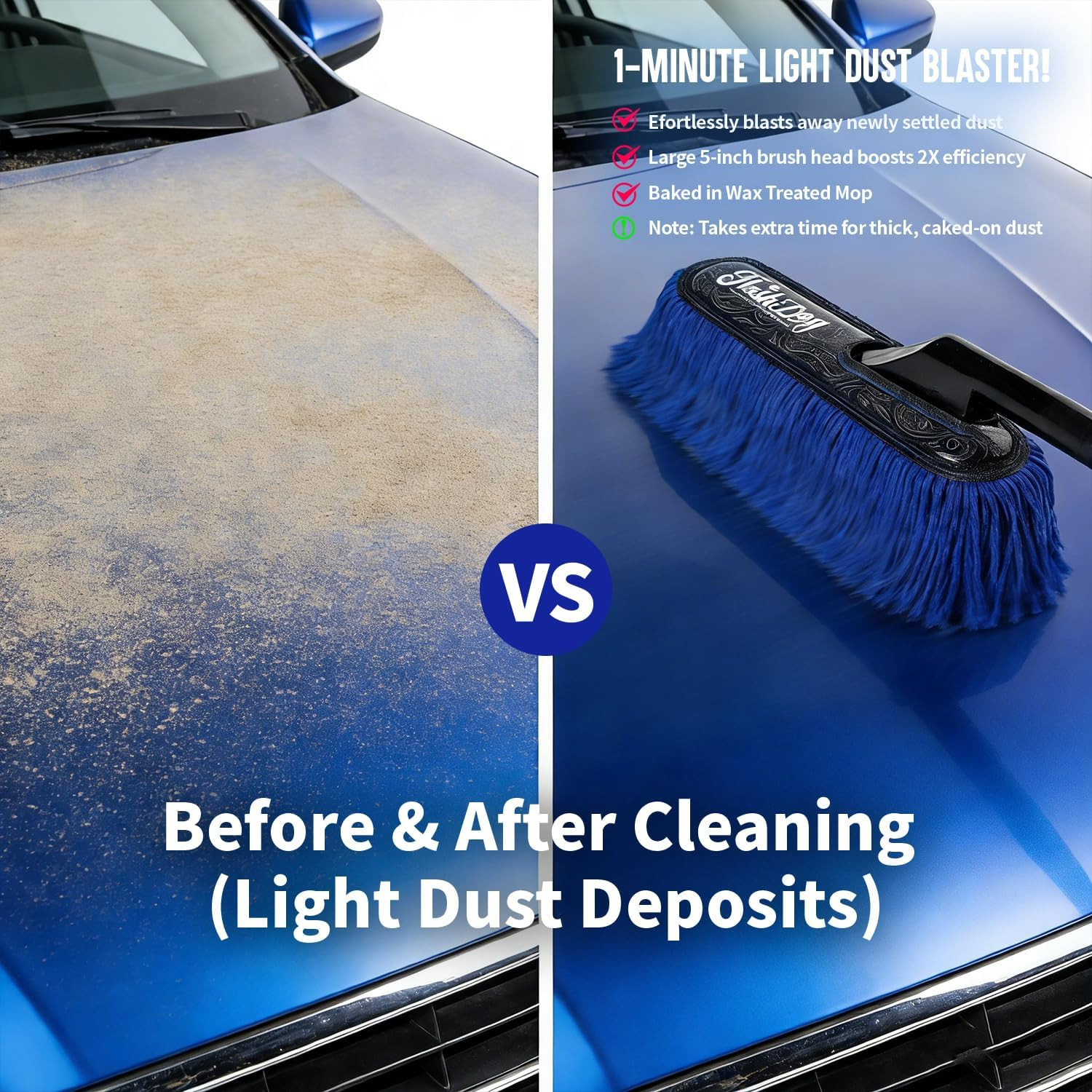 Car Duster Exterior Scratch Free, Waterless Cleaning Brush for Car Truck RV Boat