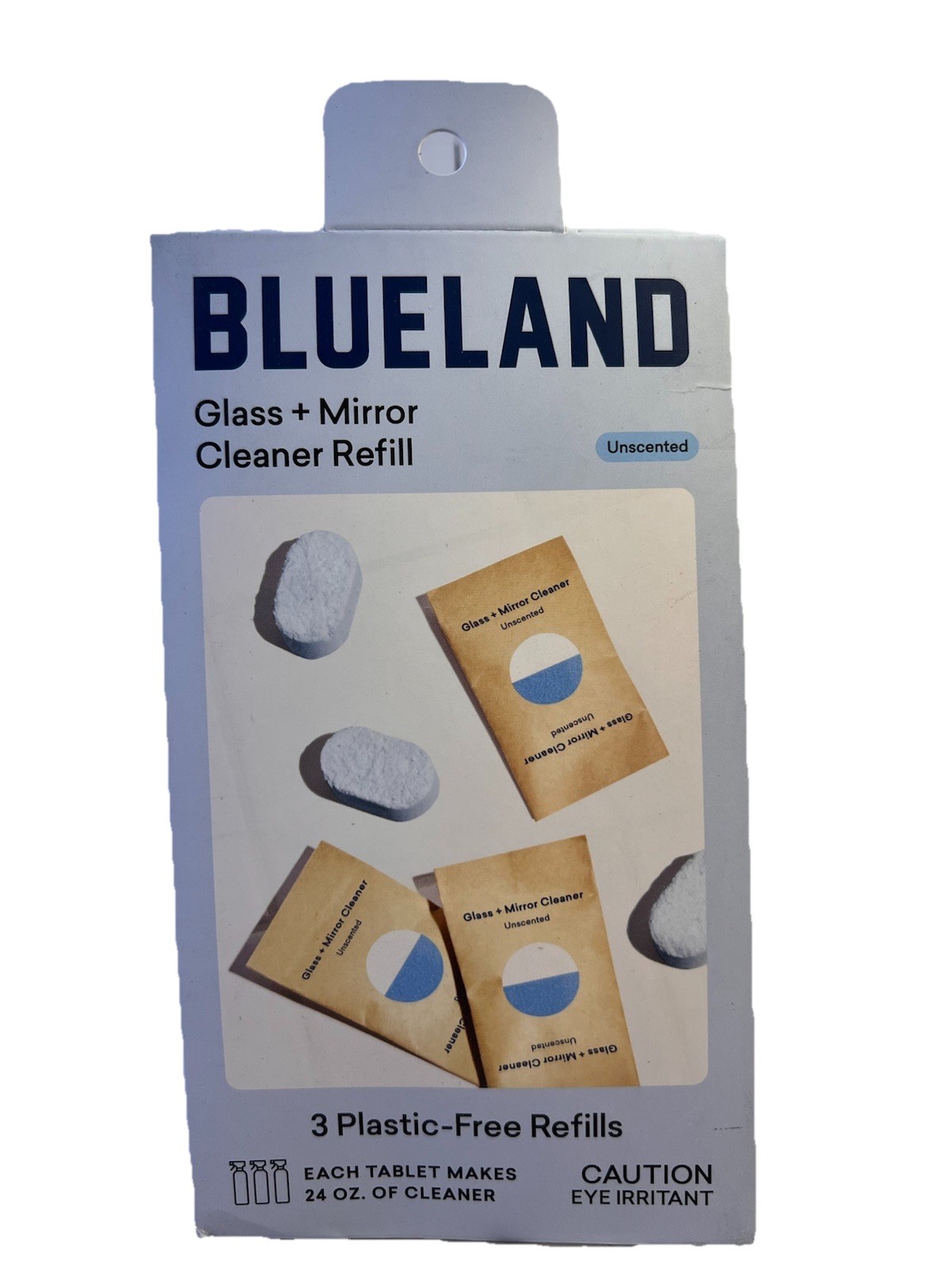 Blueland Glass & Mirror Cleaner Refill Tablets Unscented 3 Pack Plastic-Free Eco