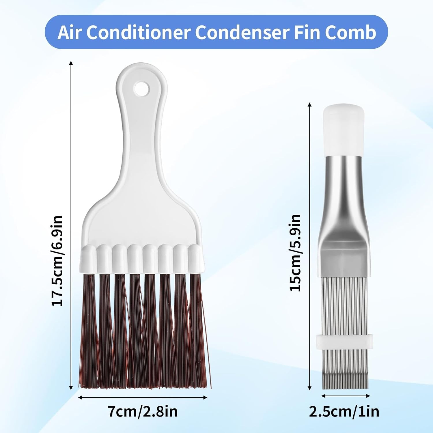 2-Piece Air Conditioner Coil Cleaning Brush Set – Lightweight & Effective