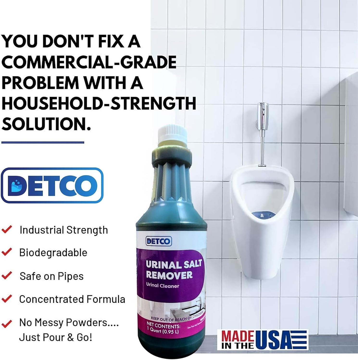 Non-Toxic Urinal Salt Remover – Industrial Strength Cleaning
