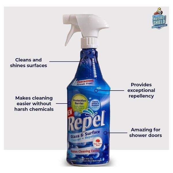 Clean-X 32 oz. Repel Glass and Surface Cleaner Repels smudges stains grime spots