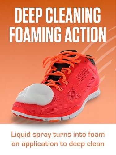 Foam Shoe Cleaner 9 Oz Deep Cleaning Spray Scrub Cap Applicator Fresh Scent