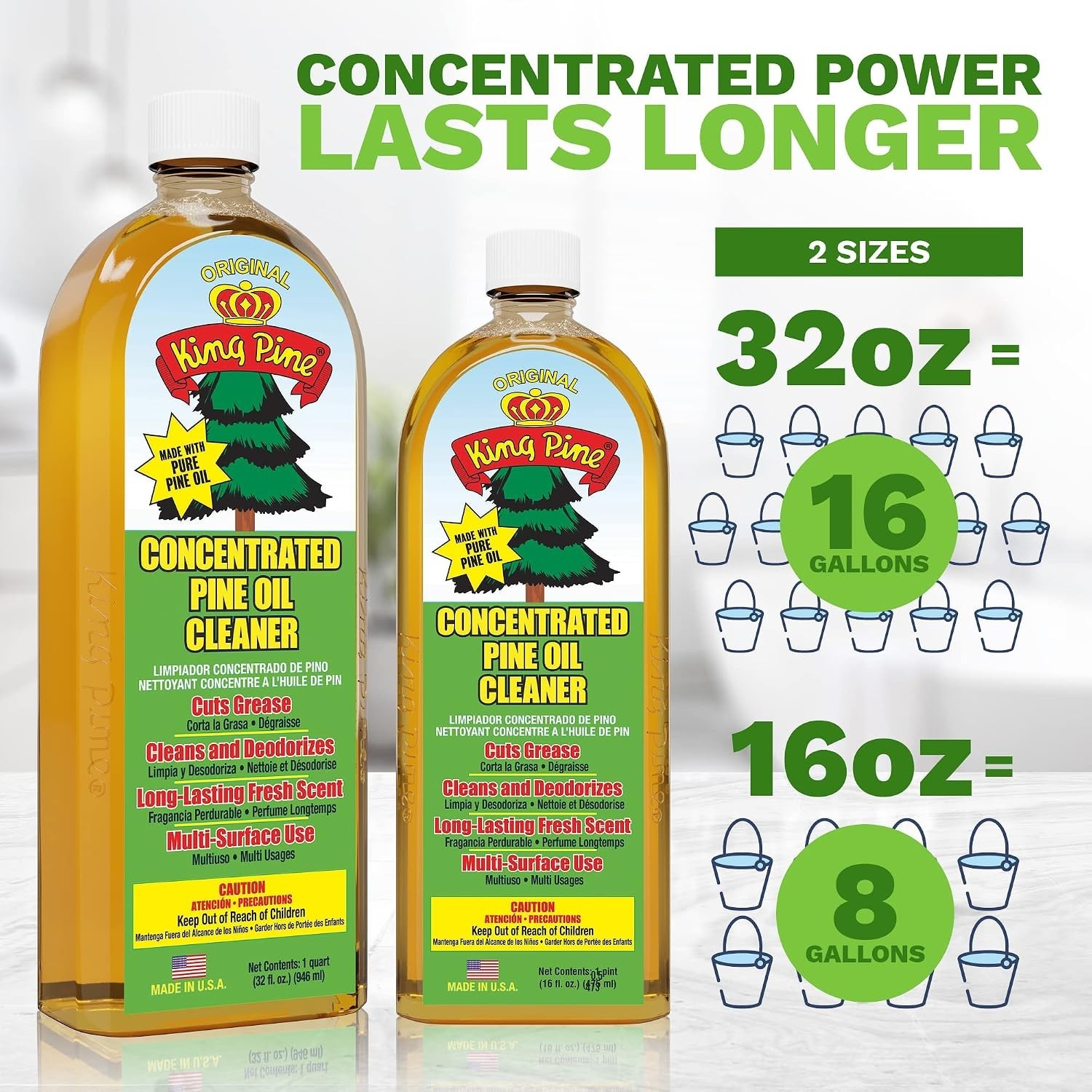 32 Fl Oz Industrial Strength Pine Oil Multi-Surface Cleaner with Fresh Scent