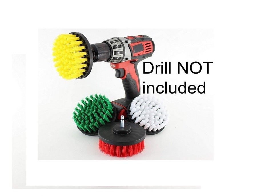 4inch 4 Piece Soft, Medium and Stiff Power Scrubbing Brush Drill Attachment