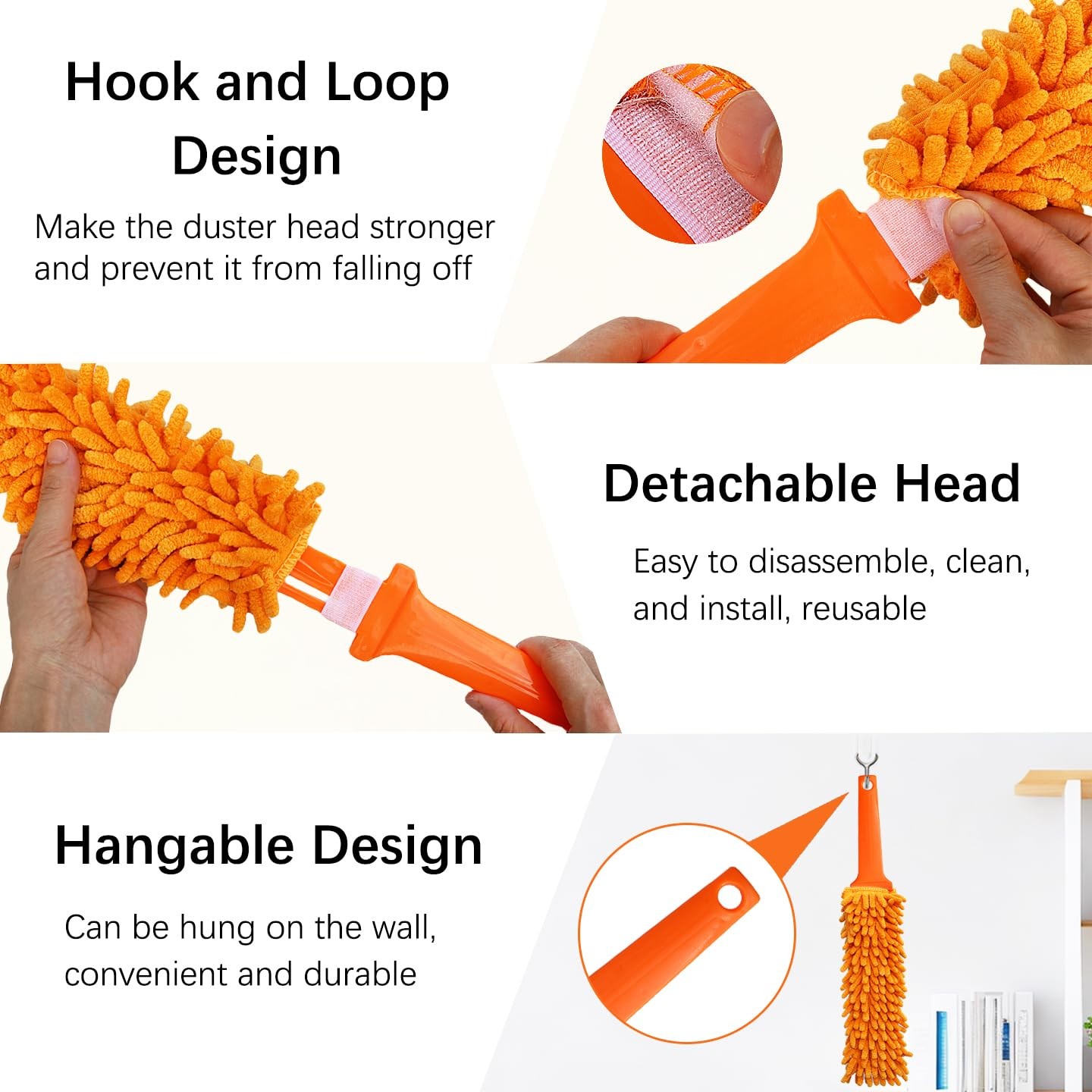 3 Pcs Professional Gap Cleaning Duster Sets, 1 Pcs 100 inch Retractable Gap D…