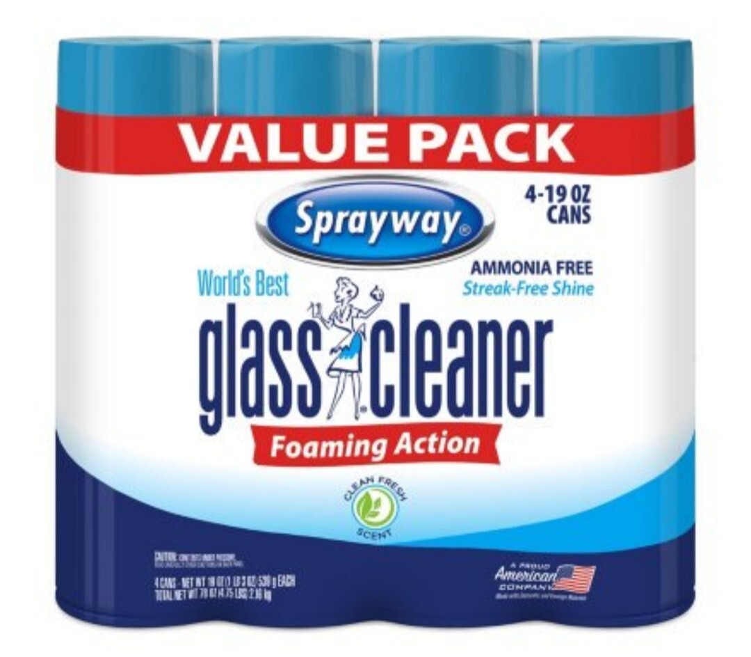 Sprayway World’s Best Glass Cleaner, Value Pack, Fresh scent 19oz each -12 Pack