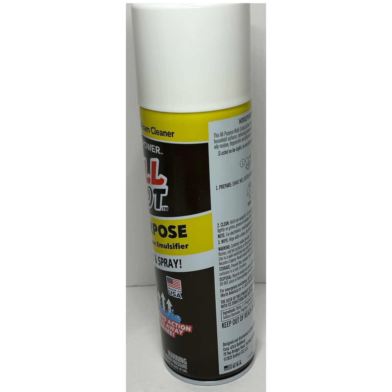 Horsepower Bull Shot All-Purpose High-Performance Foam Cleaner 18oz Spray Can
