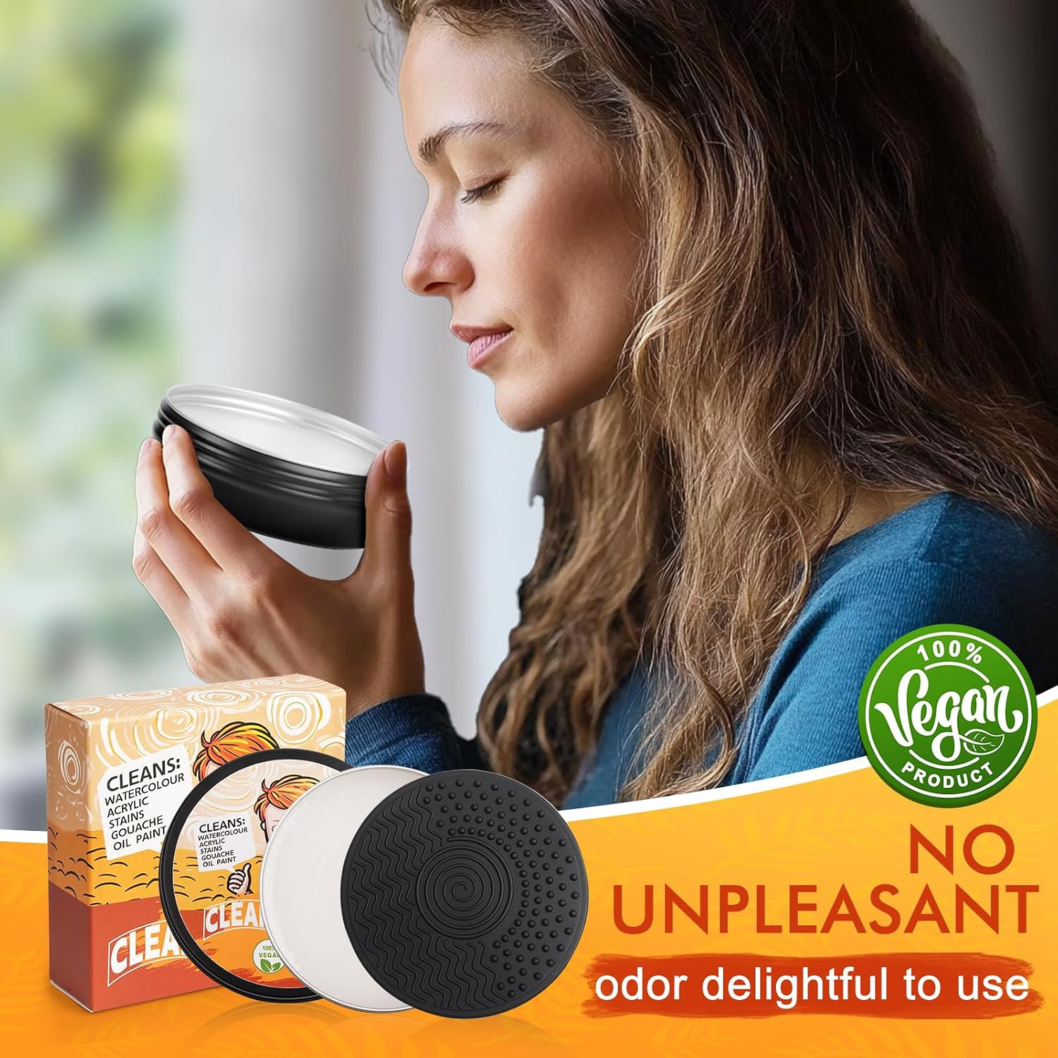 100% Vegan Paint Brush Cleaner Soap, Solvent Free Natural Vegetable Glycerin Bru