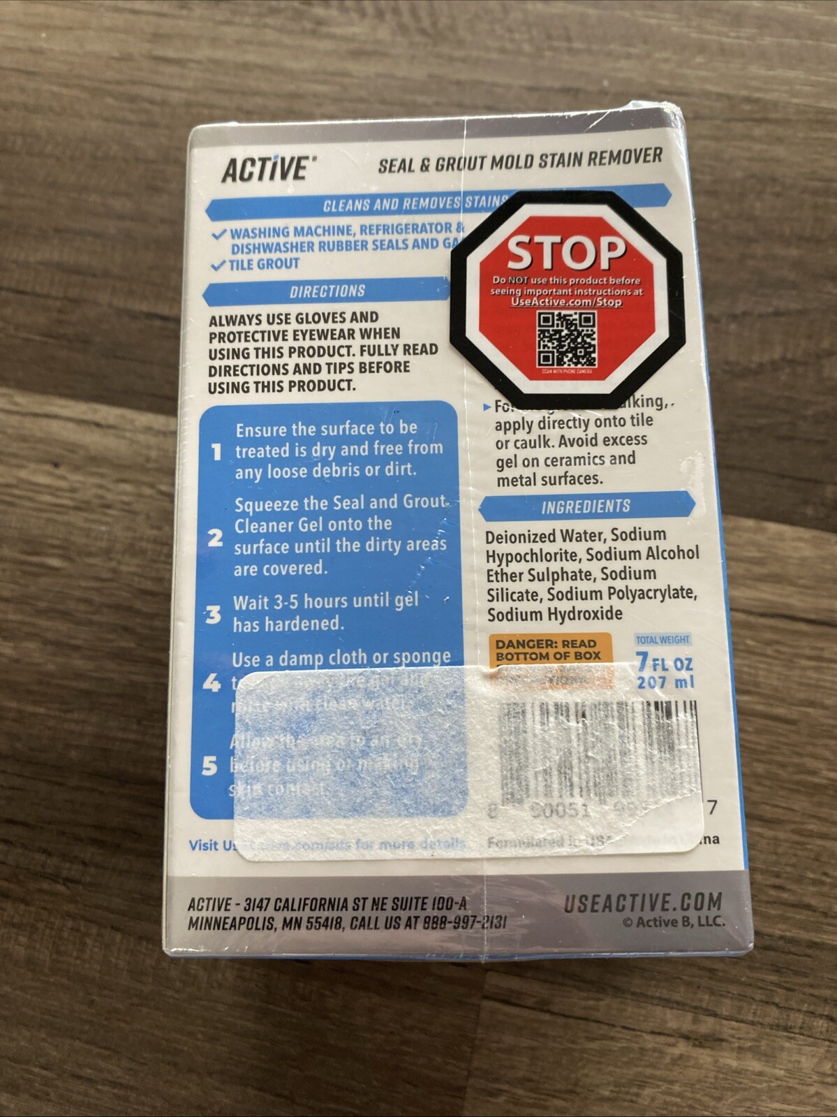 Active Mold Stain Remover Seal Grout Deep Clean 7oz/5