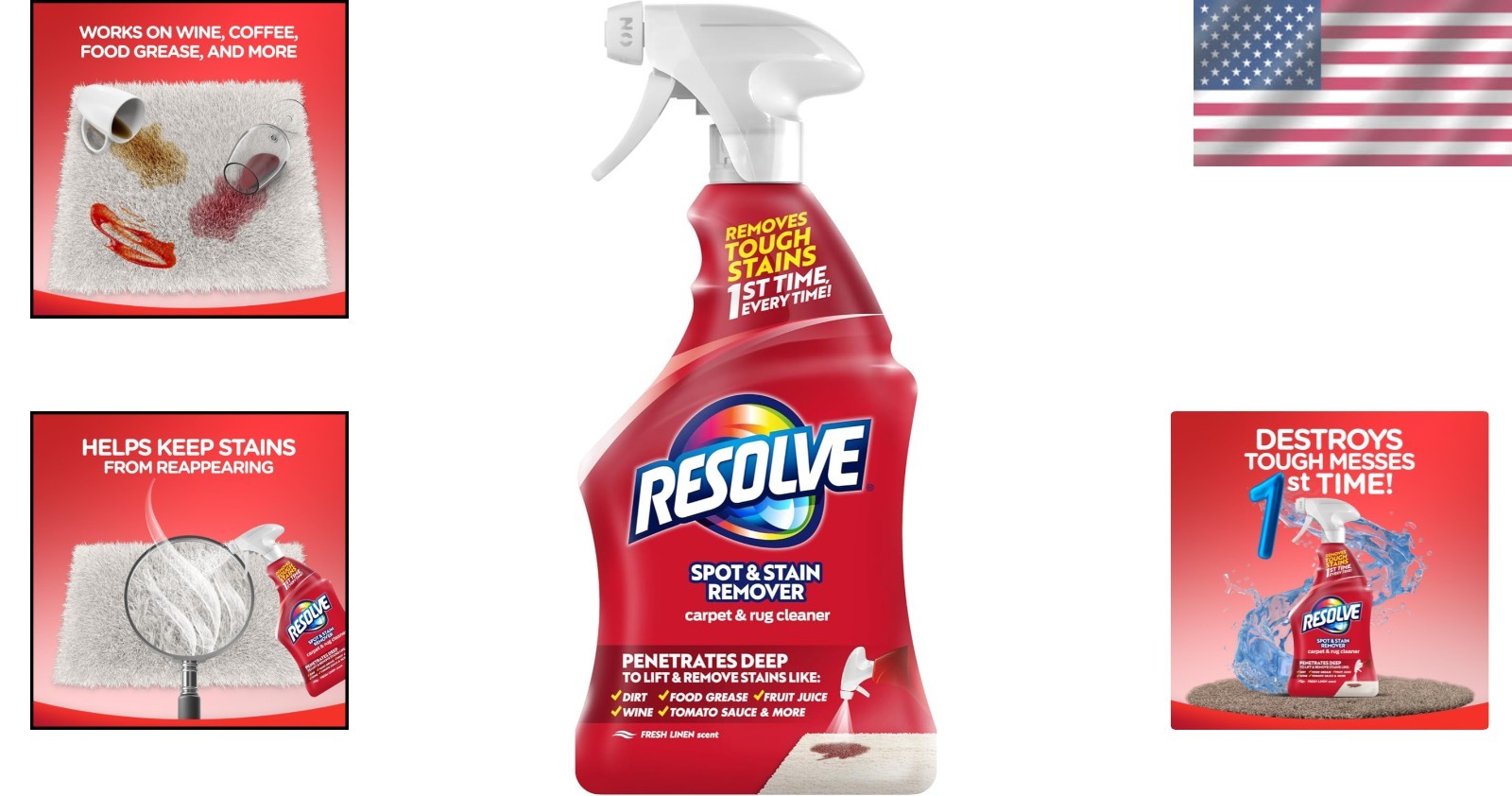 Powerful 22 Oz Carpet Cleaner Spray – Restores and Freshens Fiber Appearance