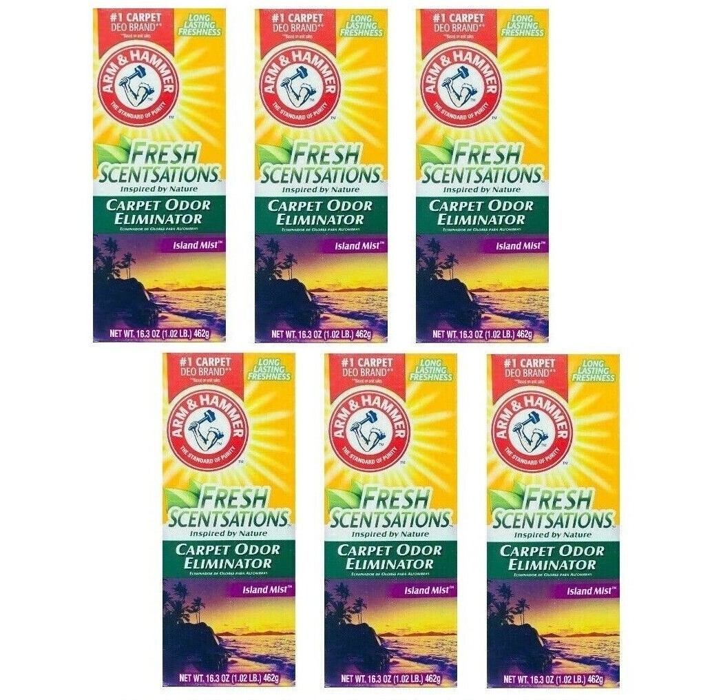 6 Arm & Hammer Fresh Scentsations Carpet Odor Eliminator Island Mist 16.3 oz ea