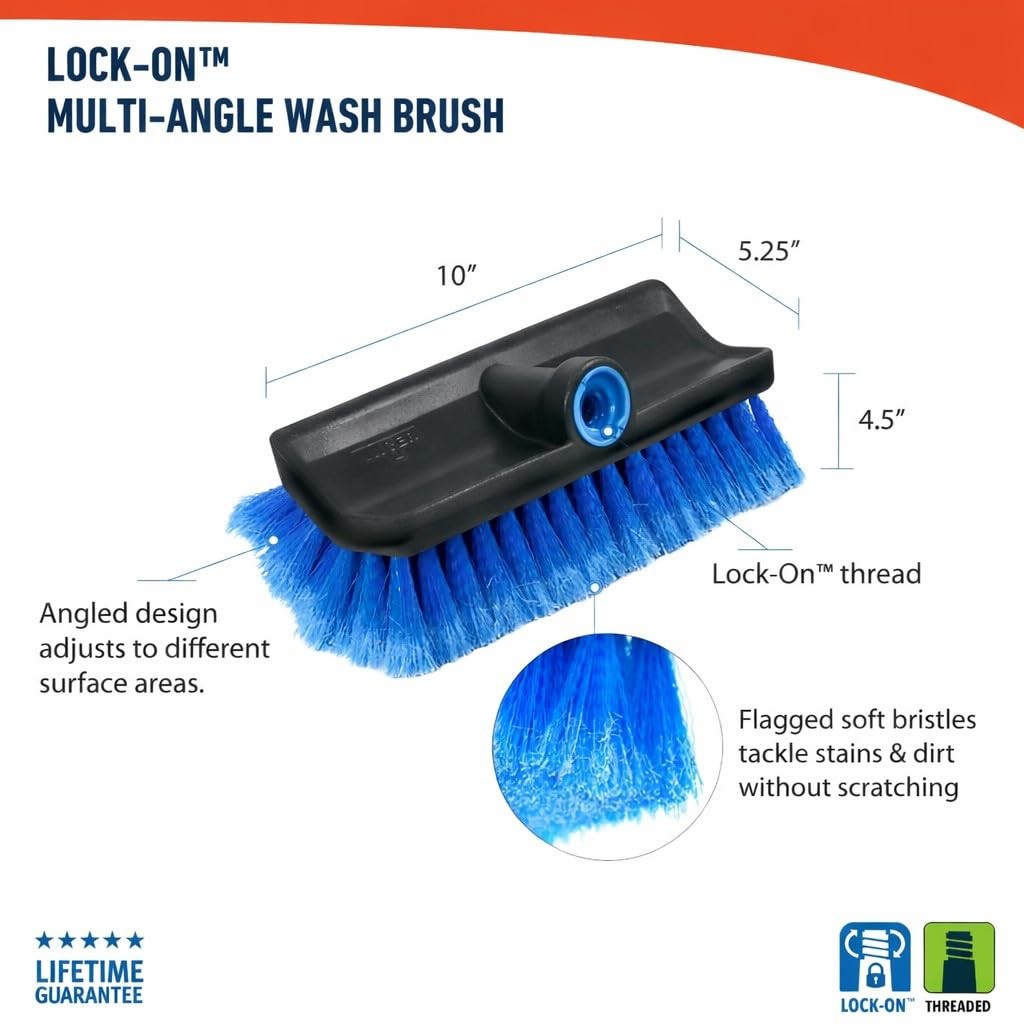 Unger Professional Lock-On Multi-Angle Wash Brush, Grout Brush and EZ Extend …