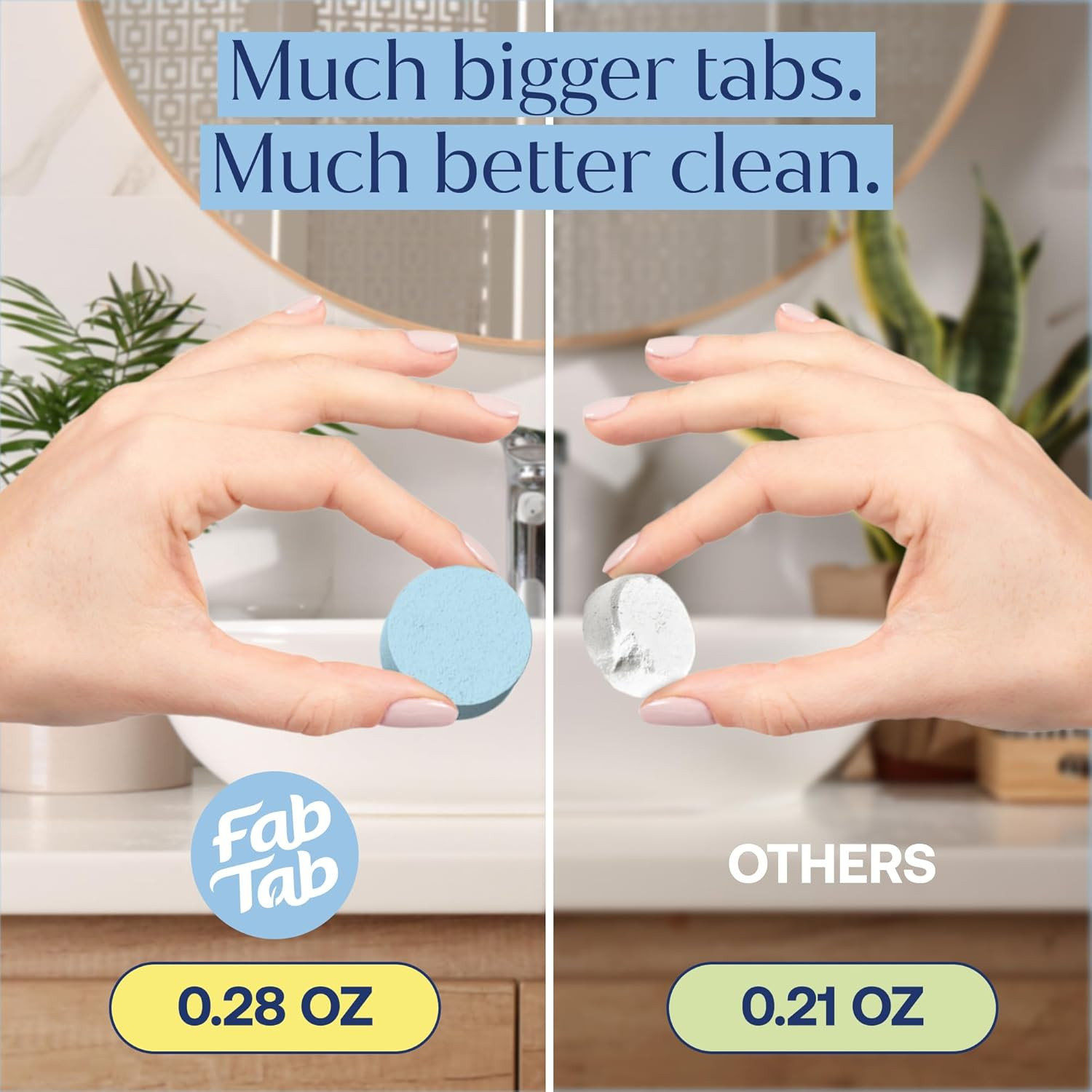 Toilet Bowl Cleaner Tablets, Powerful Stain Removal, No Harsh Chemicals, Plastic