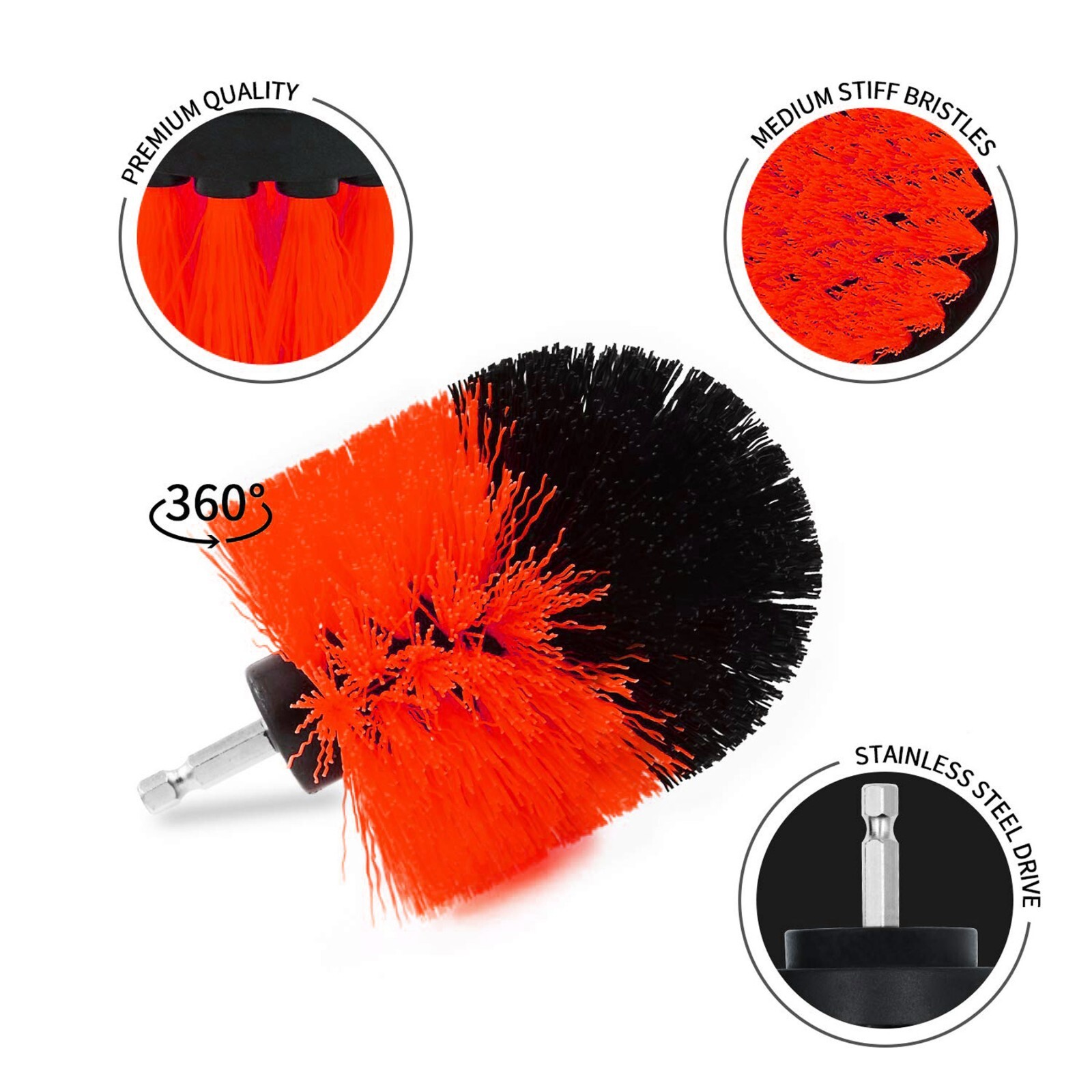Drill Brushes Set 5pcs Tile Grout Power Scrubber Cleaner Spin Tub Shower Wall