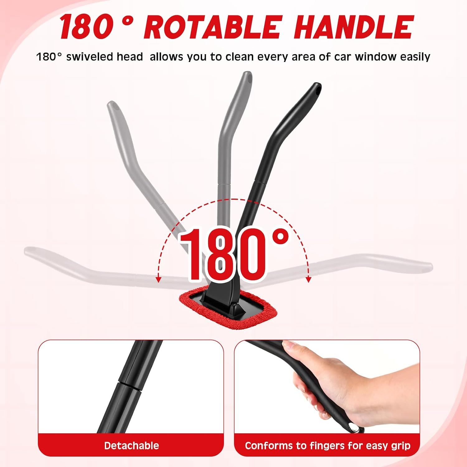 8 Pcs Car Windshield Cleaner Tool Kit with Removable Handle, Microfiber Towel Pa