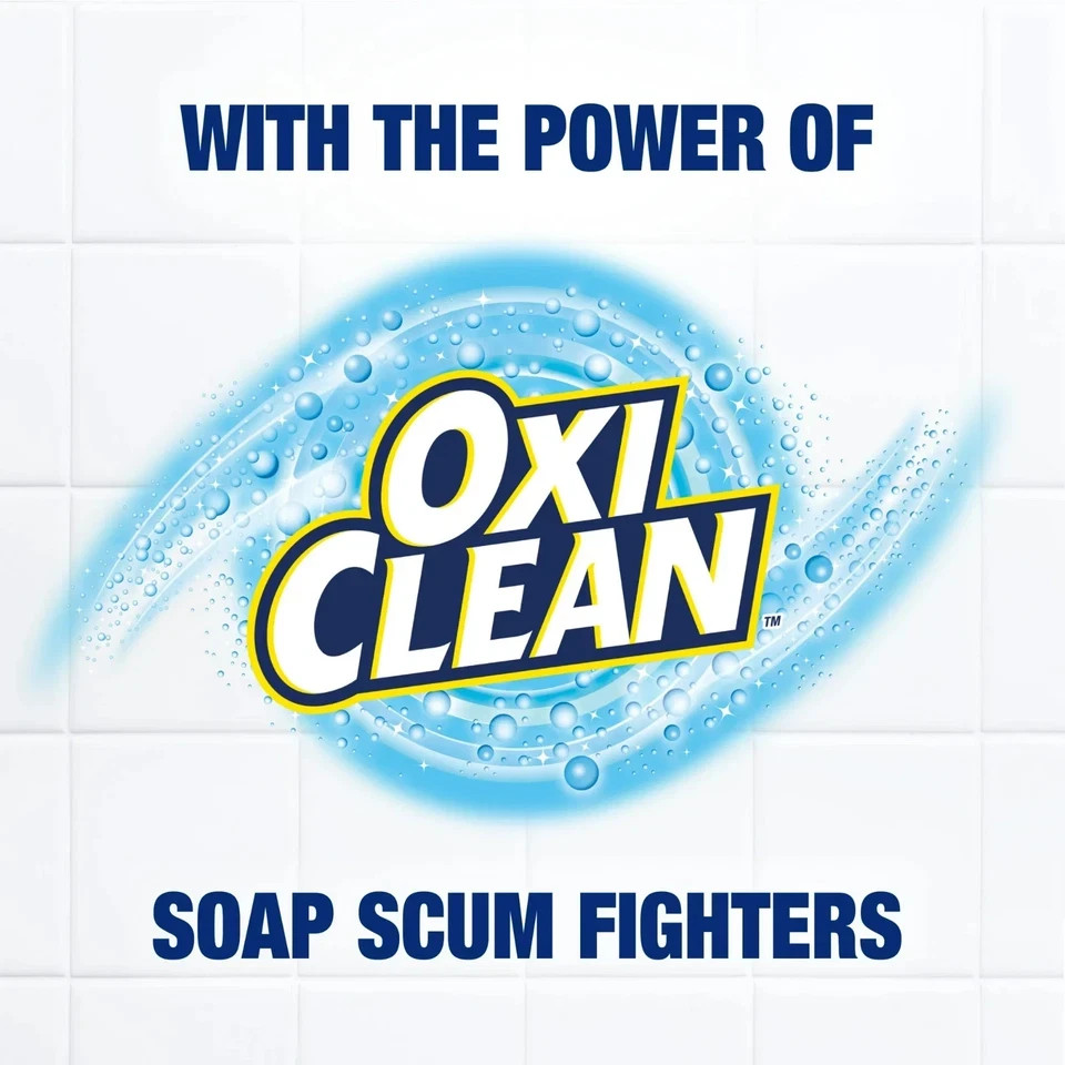 Scrub Free Total Bathroom Cleaner with OxiClean Lemon Scent 32oz Powerful Stain