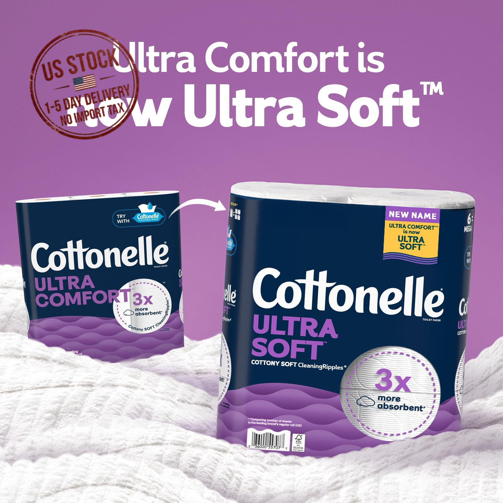Cottonelle Ultra Soft Toilet Paper 9 Mega Rolls =36 Regular Rolls Pack May Vary