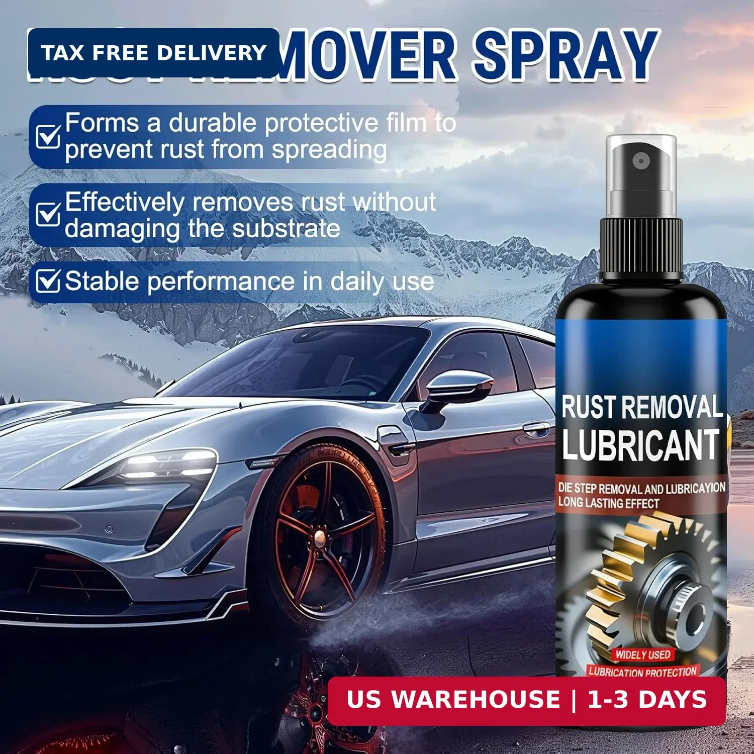 Rusts Remover Spray,Iron Rust Stain Remover,Multipurpose Rust Stain Remover,Fast