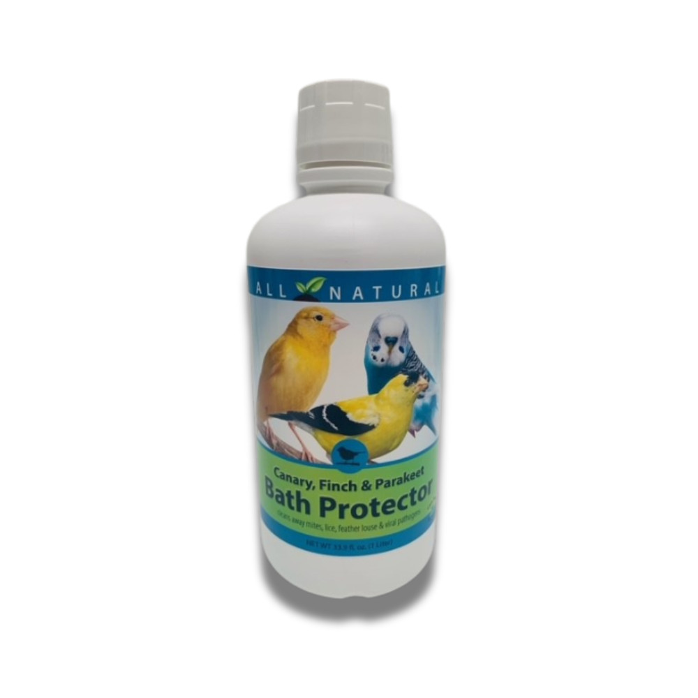 Pet Bird Bath Water Protector | For Canaries, Finches & Parakeets | 16 oz & 33.9